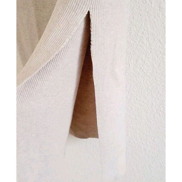 Aritzia Wilfred Cayenne Heather Light Birch Knit Halter Midi Dress Size Large - Picture 7 of 12